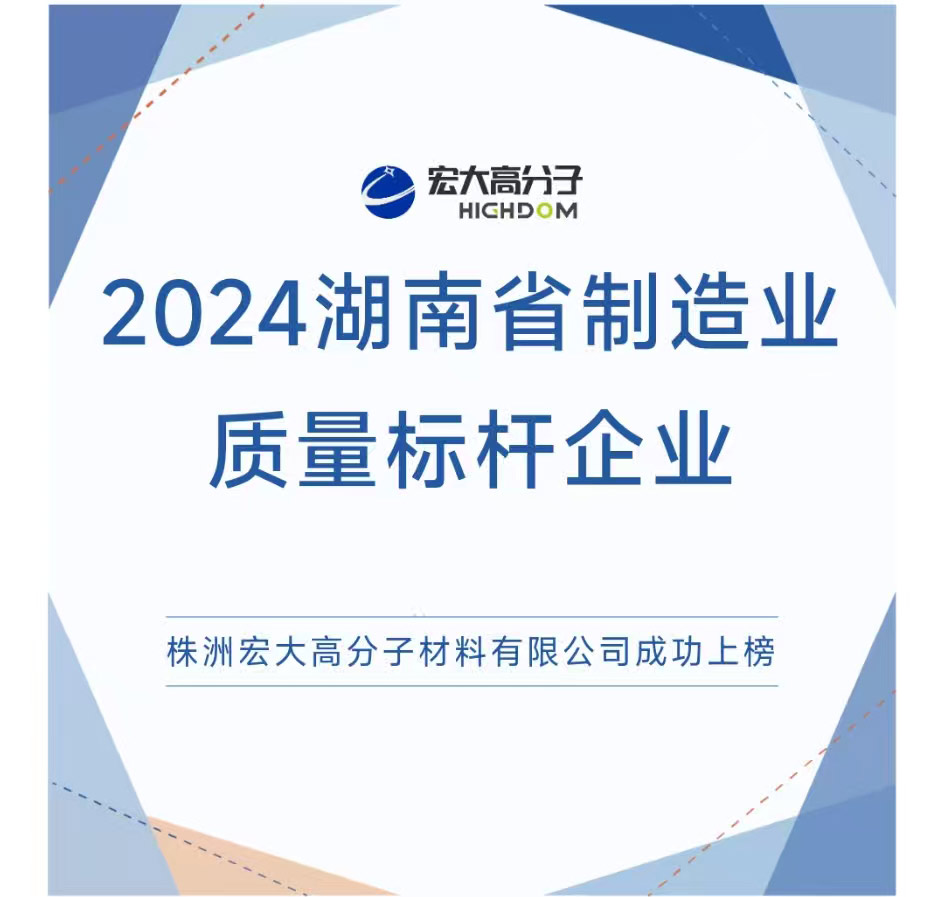 喜報|2024湖南省制造業(yè)質(zhì)量標桿企業(yè)：宏大高分子再獲認證！